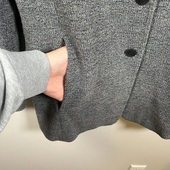 VTG Max Mara Blazer Jacket Size 8 Gray Blue Wool Blend Career Professional Work - Picture 6 of 11